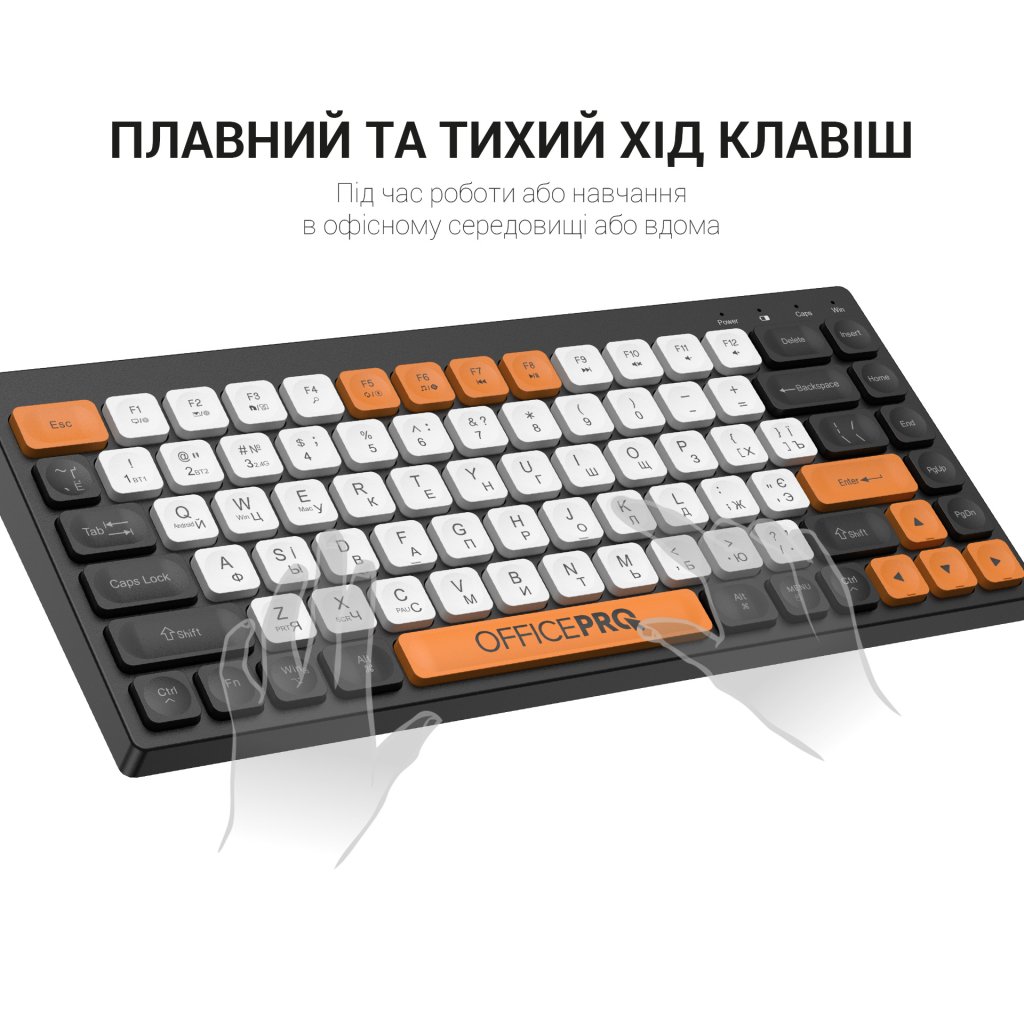 Клавіатура OfficePro SK955B Wireless/Bluetooth Black (SK955B)