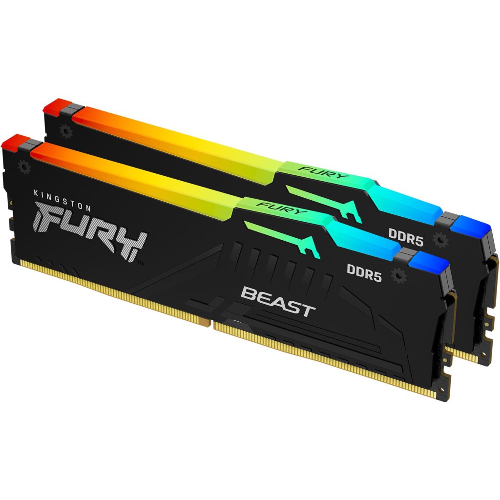 Модуль пам’яті для комп’ютера DDR5 64GB (2x32GB) 6000 MHz Beast RGB EXPO Kingston Fury (ex.HyperX) (KF560C30BBEAK2-64)