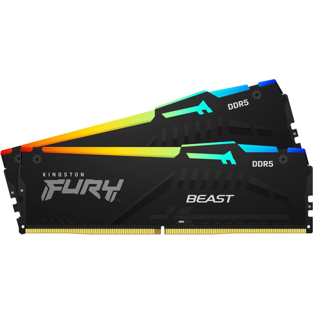 Модуль пам’яті для комп’ютера DDR5 64GB (2x32GB) 6000 MHz Beast RGB EXPO Kingston Fury (ex.HyperX) (KF560C30BBEAK2-64)