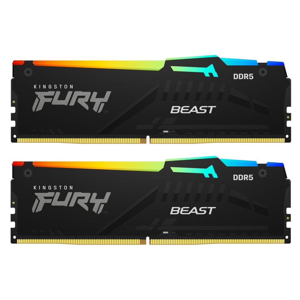 Модуль пам’яті для комп’ютера DDR5 64GB (2x32GB) 6000 MHz Beast RGB EXPO Kingston Fury (ex.HyperX) (KF560C30BBEAK2-64)