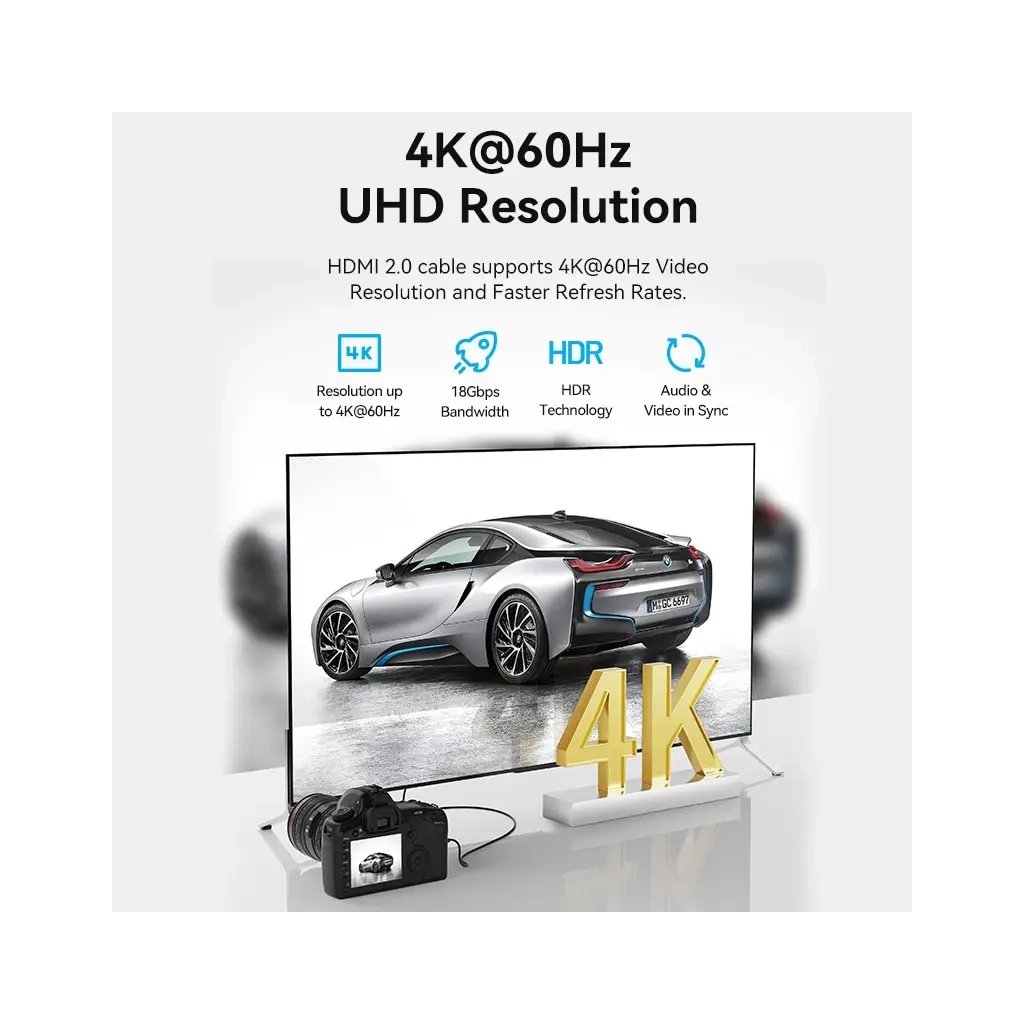Кабель мультимедійний HDMI to Micro HDMI 3.0m V2.0 4K 60Hz 18Gbps HDR Dolby Vention (AGHBI)