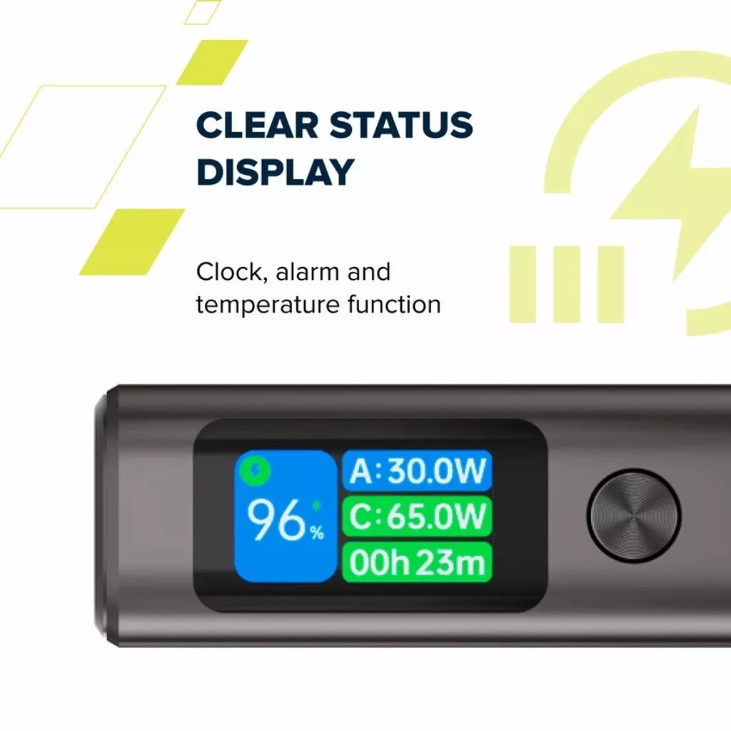 Батарея універсальна Canyon 20000mAh OnPower 230 TFT PD/130W Dark Grey (CNS-CPB230DG)