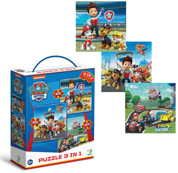 Пазл Dodo 3 в 1 Paw Patrol, Готові до роботи (200579)