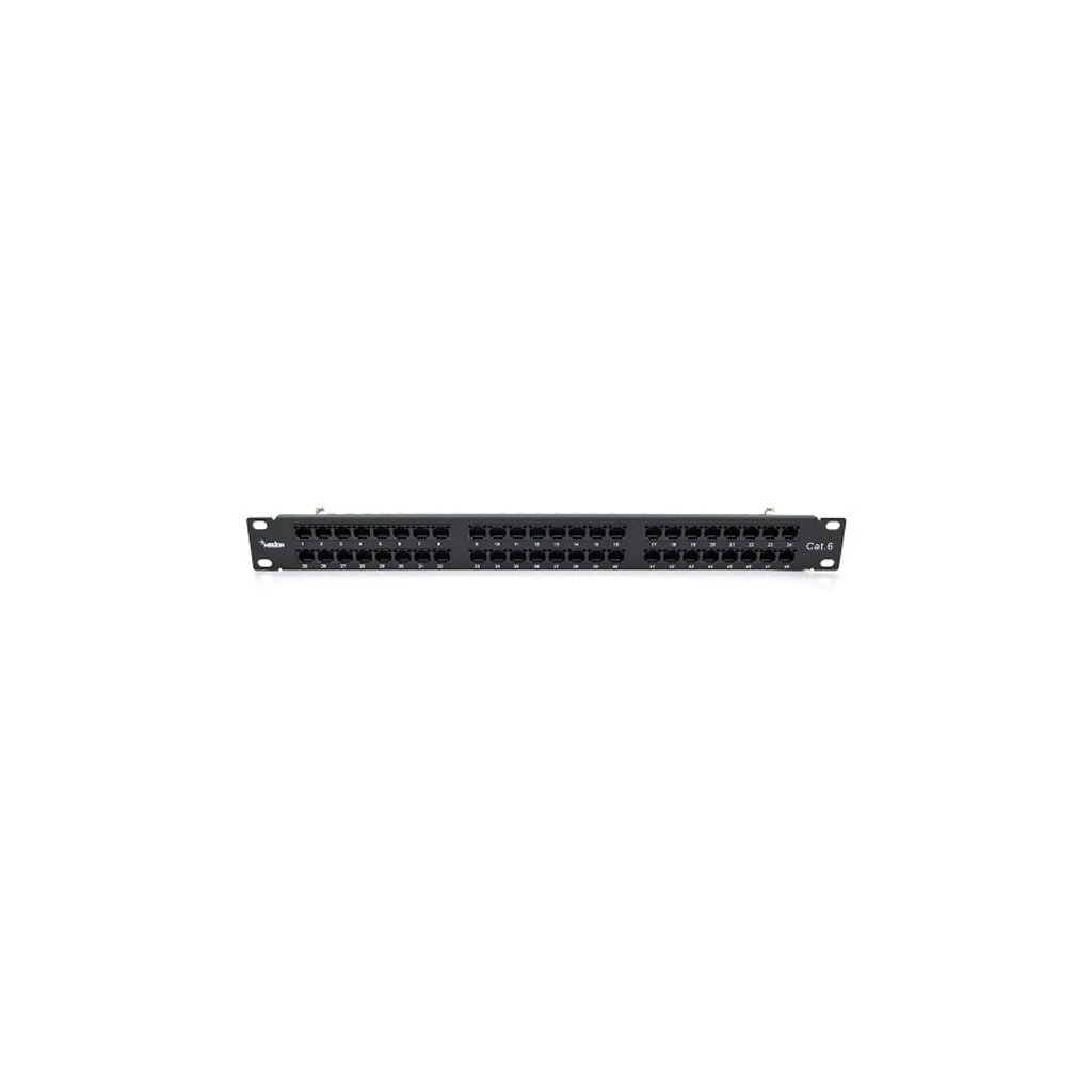 Патч-панель 19″ 48xRJ-45 UTP cat. 6, DUAL type, 1U Merlion (ML-2264-CAT.6)