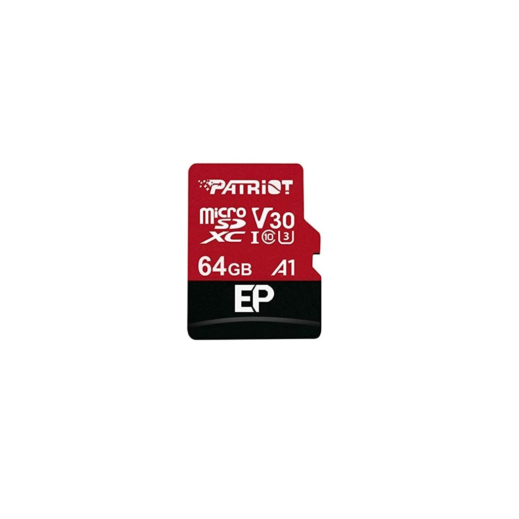 Карта пам’яті Patriot 64GB microSD class 10 UHS-I U3 V30 A1 (PEF64GEP31MCX)