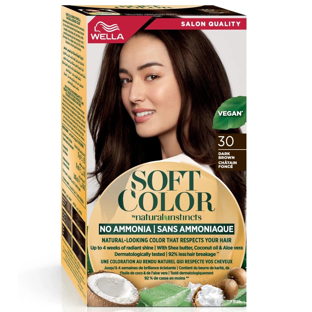 Фарба для волосся Wella Soft Color Безаміачна 30 – Темно-коричневий (3614228865869)