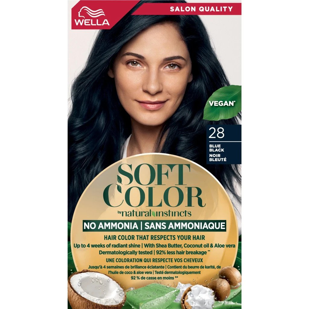 Фарба для волосся Wella Soft Color Безаміачна 28 – Синяво-чорний (3614228865876)