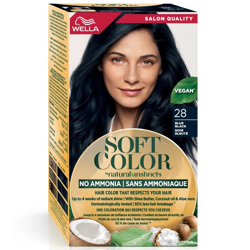 Фарба для волосся Wella Soft Color Безаміачна 28 – Синяво-чорний (3614228865876)