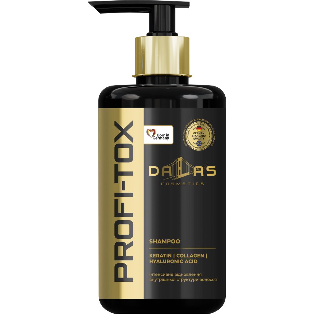 Шампунь Dalas Cosmetics Profi-Tox Shampoo З кератином, колагеном та гіалуроновою кислотою 1000 г (4262396141477)