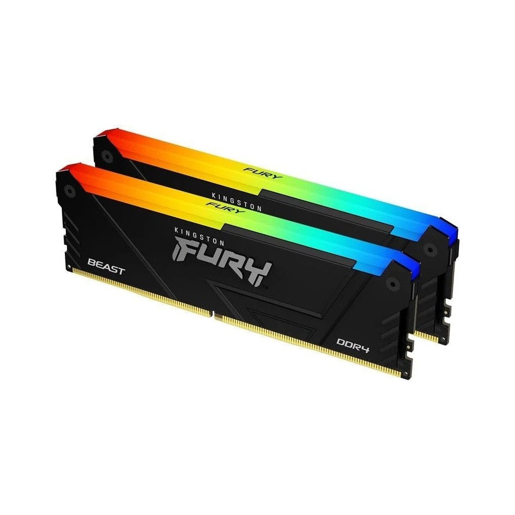 Модуль пам’яті для комп’ютера DDR4 64GB (2x32GB) 3200 MHz Beast RGB Black Kingston Fury (ex.HyperX) (KF432C16BB2AK2/64)