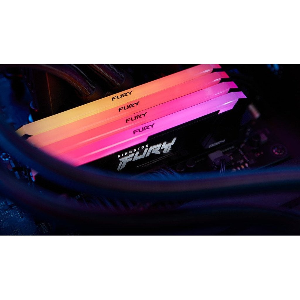 Модуль пам’яті для комп’ютера DDR4 64GB (2x32GB) 3200 MHz Beast RGB Black Kingston Fury (ex.HyperX) (KF432C16BB2AK2/64)