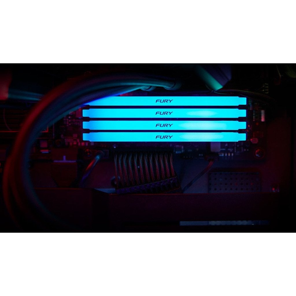 Модуль пам’яті для комп’ютера DDR4 64GB (2x32GB) 3200 MHz Beast RGB Black Kingston Fury (ex.HyperX) (KF432C16BB2AK2/64)