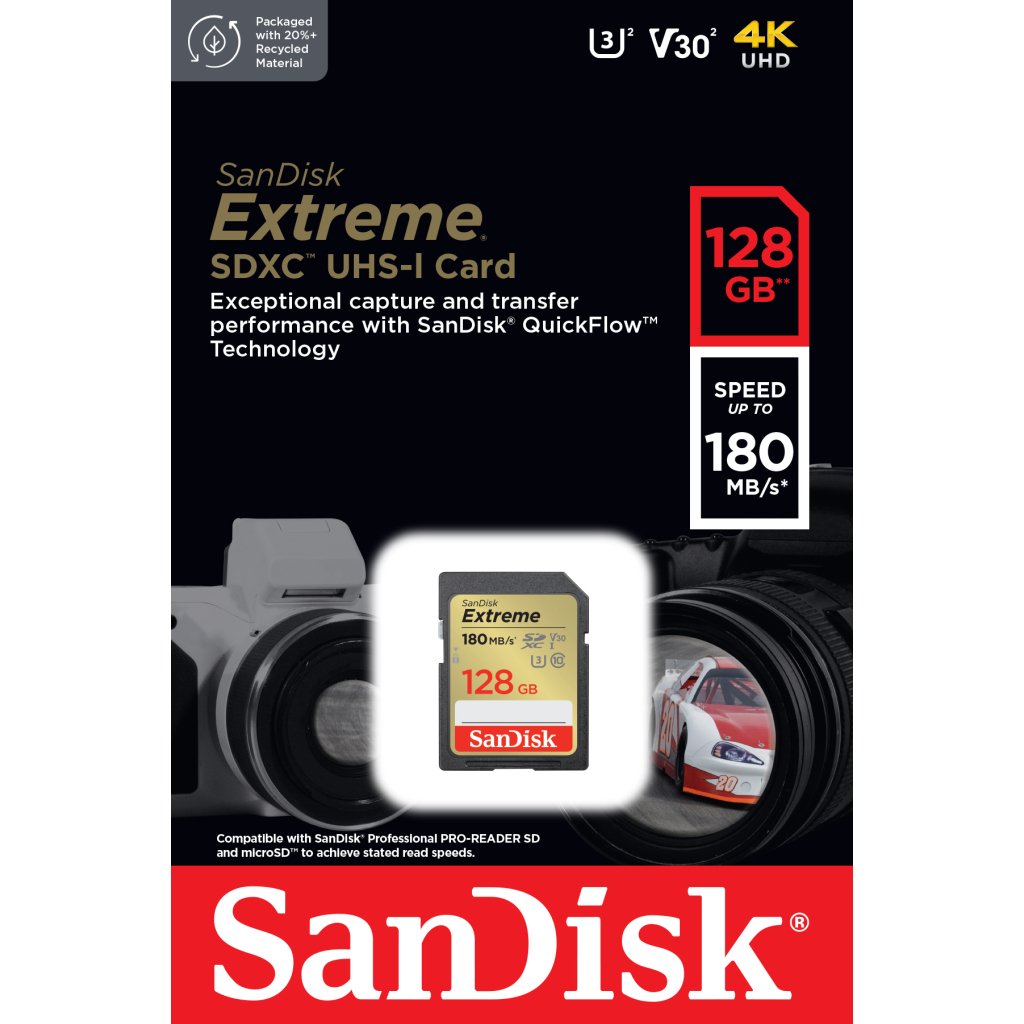 Карта пам’яті SanDisk 128GB SD class 10 UHS-I Extreme (SDSDXVA-128G-GNCIN)