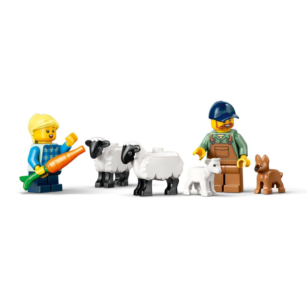 Конструктор LEGO City Червоний фермерський трактор із причепом і вівцями (60461)