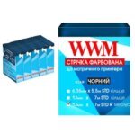 Стрічка до принтерів 13мм х 7м (прав) Black*5шт WWM (R13.7SR5)