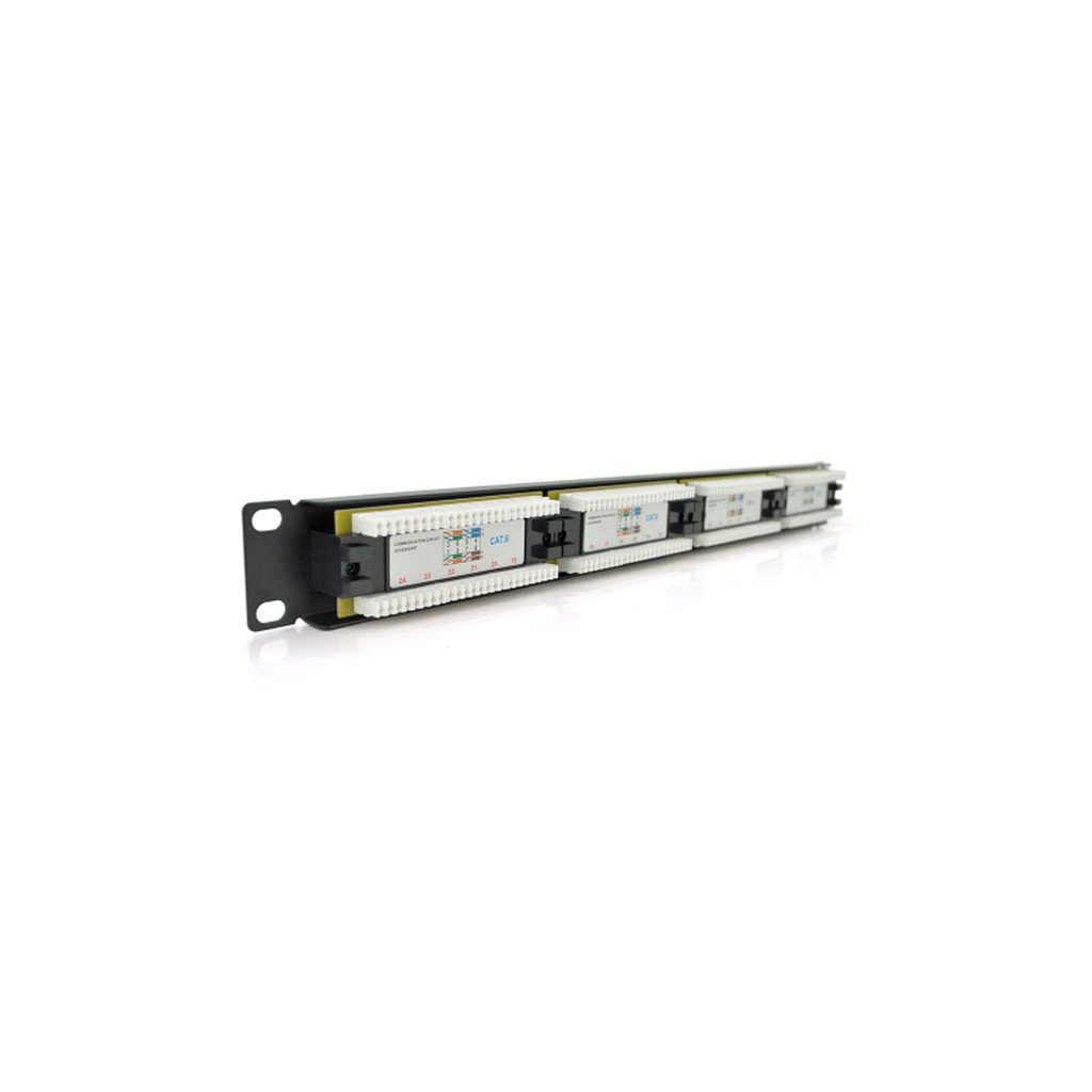 Патч-панель 19″ 24хRJ-45 UTP 1U cat.6 Pipo (PP246191U)