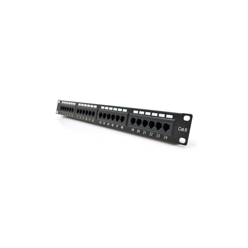 Патч-панель 19″ 24хRJ-45 UTP 1U cat.6 Pipo (PP246191U)