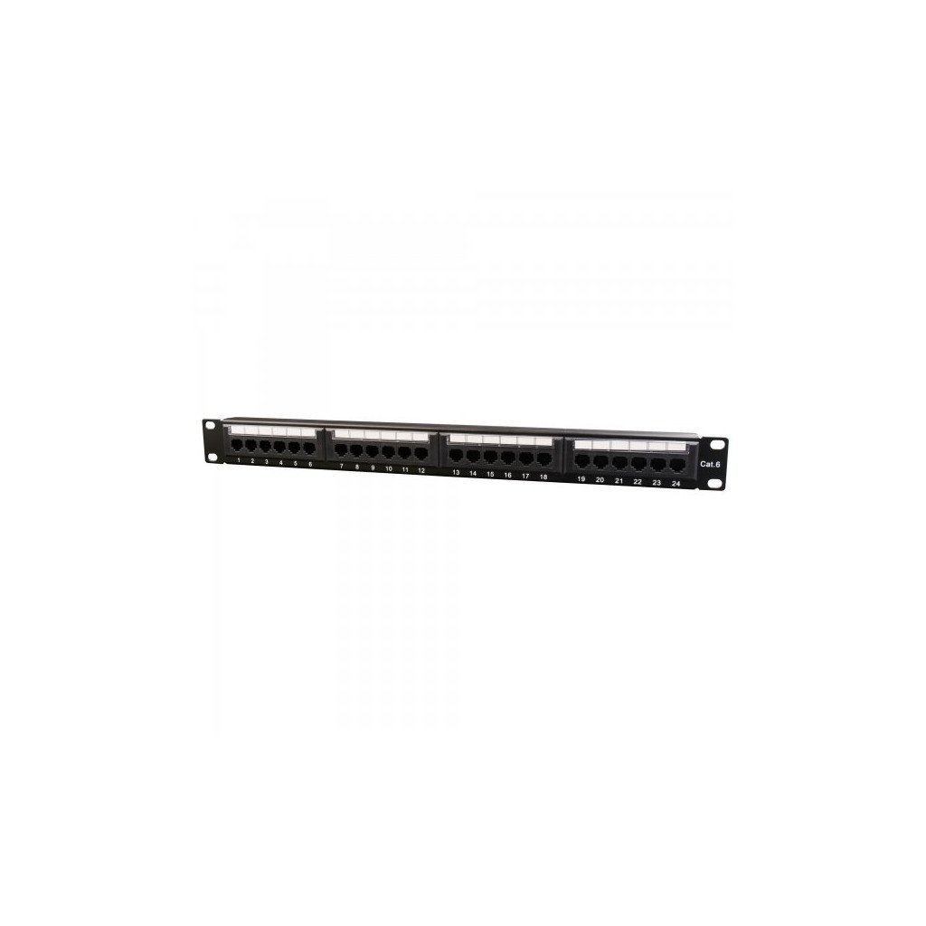 Патч-панель 19″ 24xRJ-45 UTP cat.6, 1U, тип 110 Cablexpert (NPP-C624CM-001)