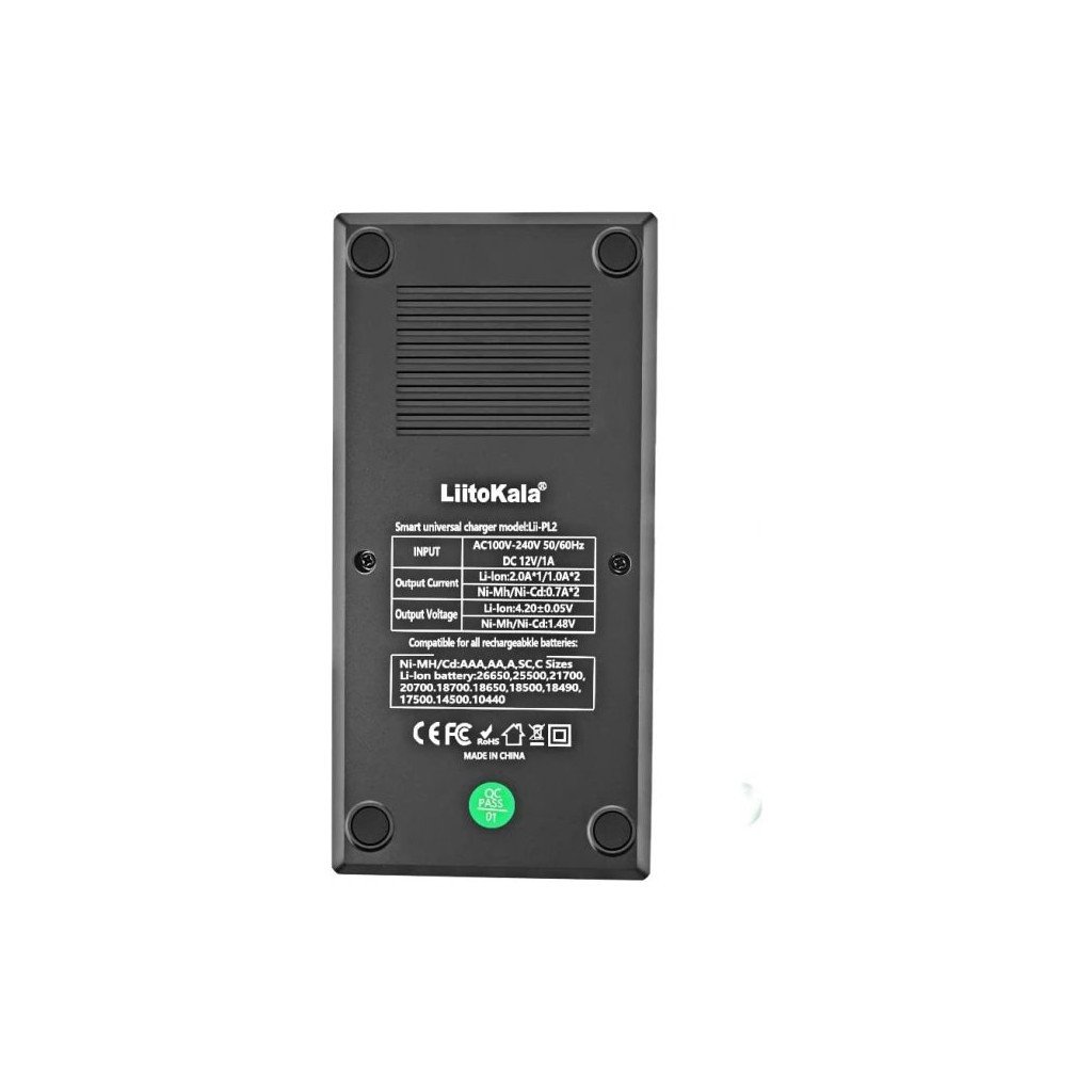 Зарядний пристрій для акумуляторів Liitokala 2 Slots, LED indicator, Li-ion(18650…RCR123…26650), NiMH(AA, AAA, SC, C) (Lii-PL2)