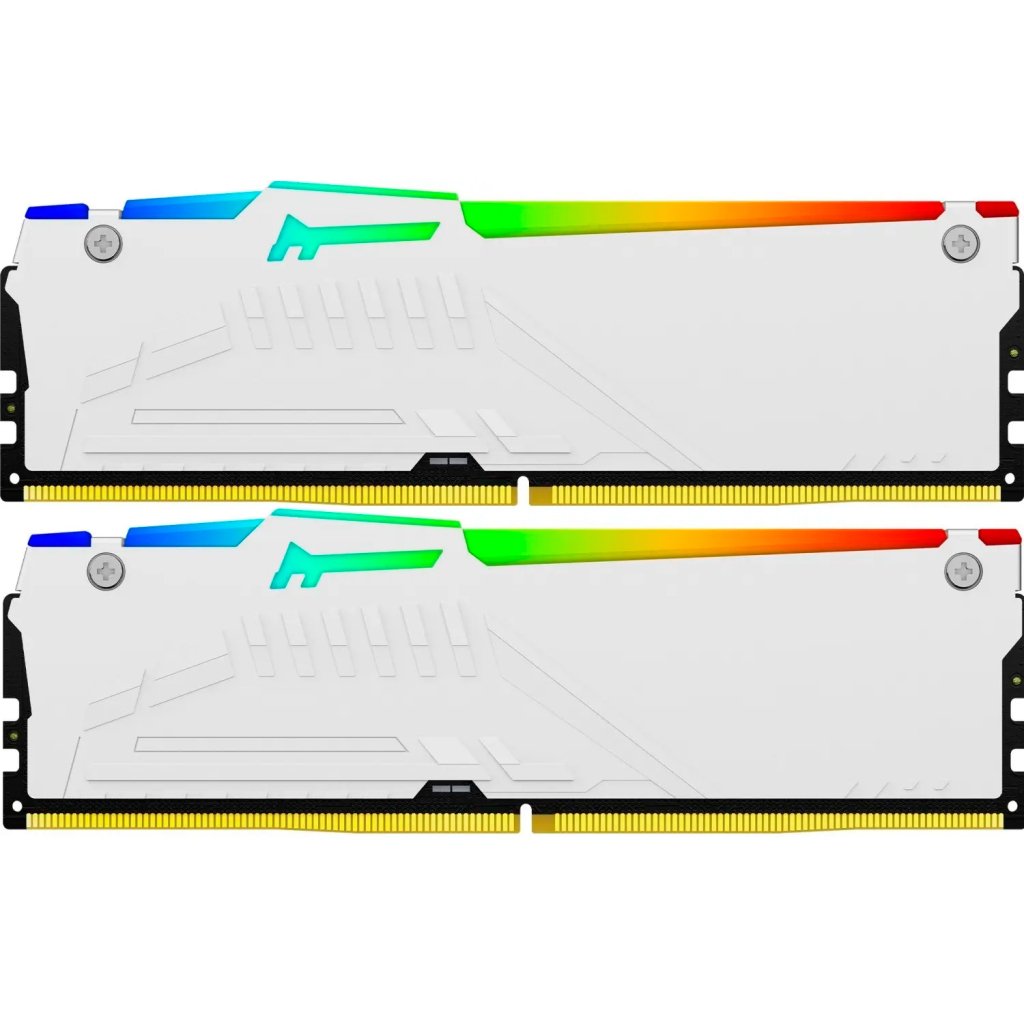 Модуль пам’яті для комп’ютера DDR5 64GB (2x32GB) 6000 MHz Beast White RGB EXPO Kingston Fury (ex.HyperX) (KF560C30BWEAK2-64)