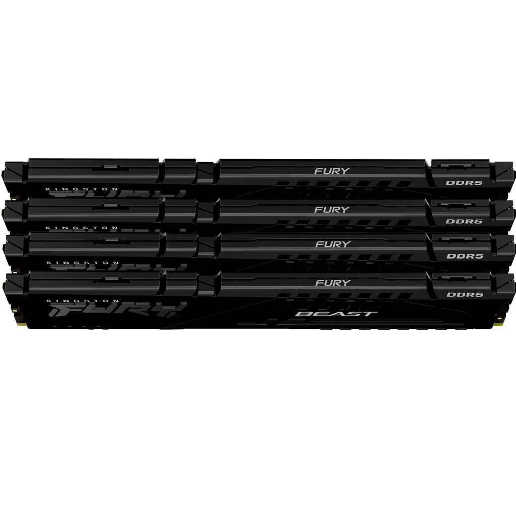 Модуль пам’яті для комп’ютера DDR5 128GB (4x32GB) 5600 MHz Beast Black XMP Kingston Fury (ex.HyperX) (KF556C40BBK4-128)
