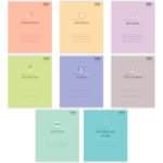 Зошит ZiBi набір учнівських PASTEL 48 аркушів клітинка 10 штук, 8 предметів (ZB.1701-99)