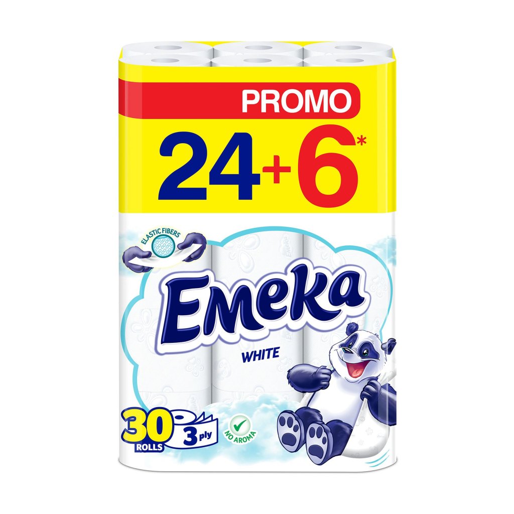 Туалетний папір Emeka White 3 шари 30 рулонів (3800024035296)