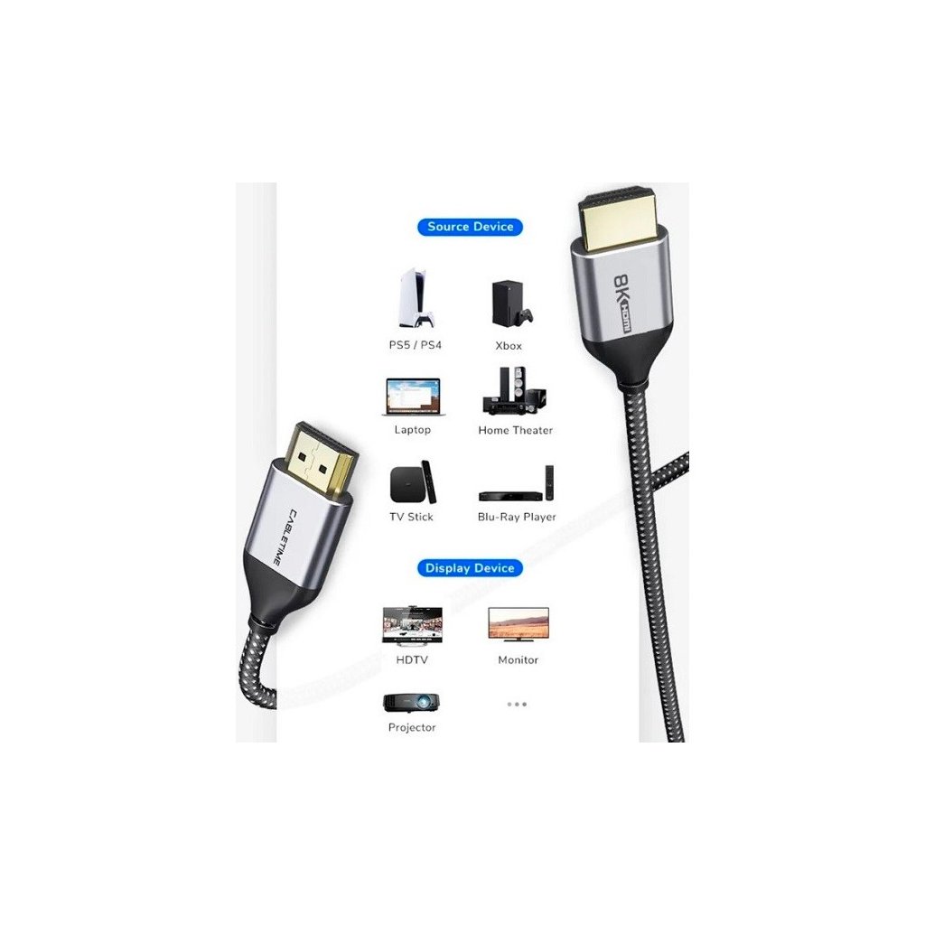 Кабель мультимедійний HDMI to HDMI 1.0m v2.1 Cabletime (CA914661)