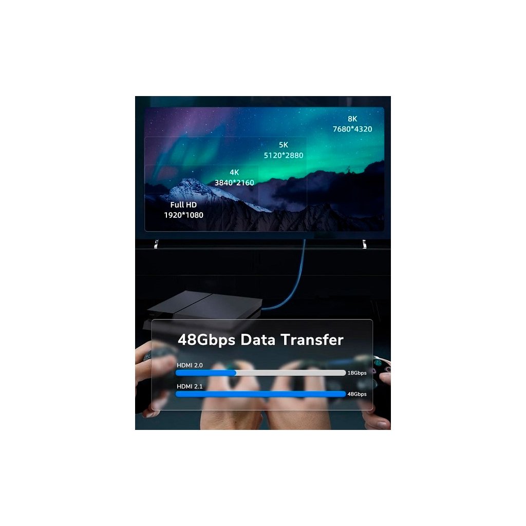 Кабель мультимедійний HDMI to HDMI 1.0m v2.1 Cabletime (CA914661)