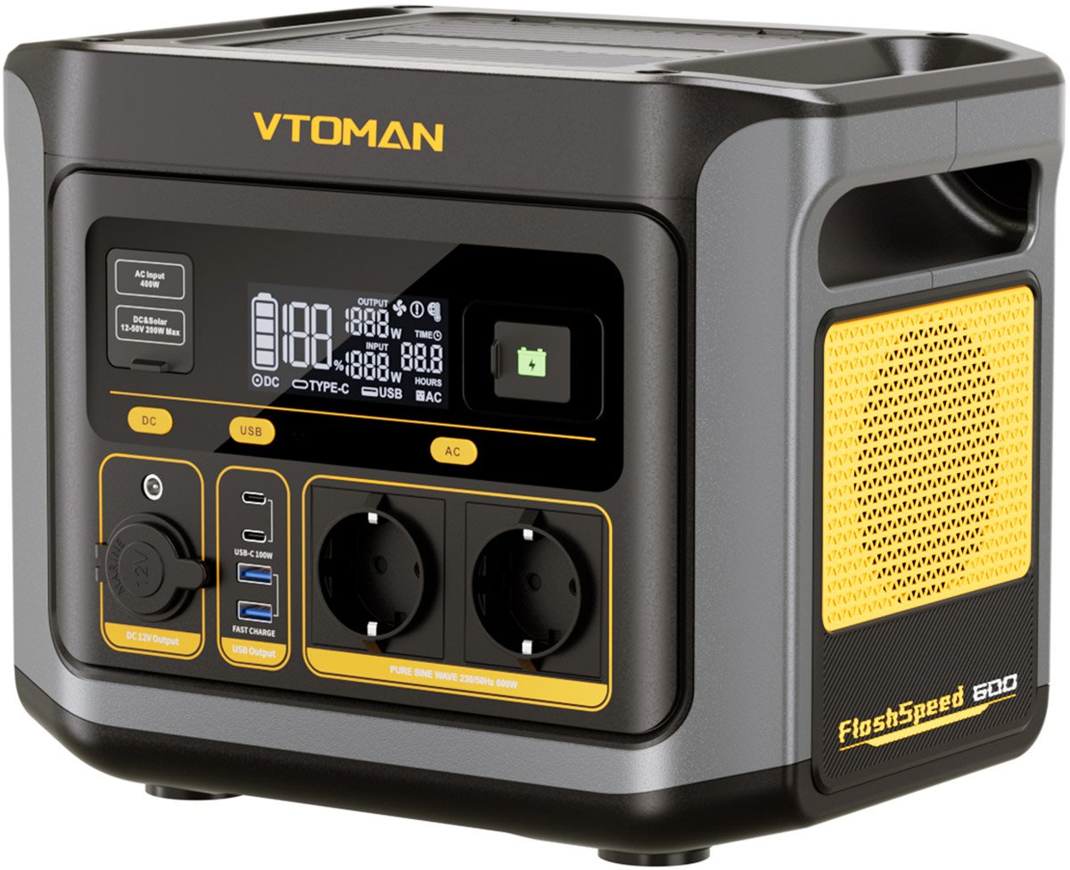 Зарядна станція Vtoman FlashSpeed 600 (499 Вт/г) 600W AC,MPTT,LiFePo4