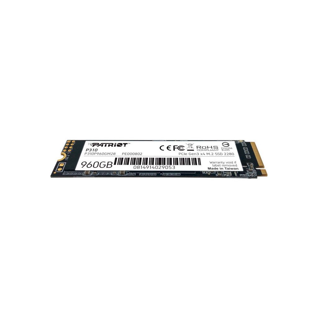 Накопичувач SSD M.2 Patriot P310 960GB NVMe 2280 PCIe 3.0×4 3D NAND TLC