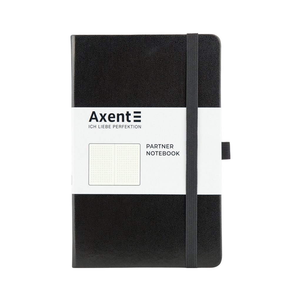 Книга записна Axent Partner, 125×195 мм, 96 аркушів, крапка, чорна (8306-01-A)