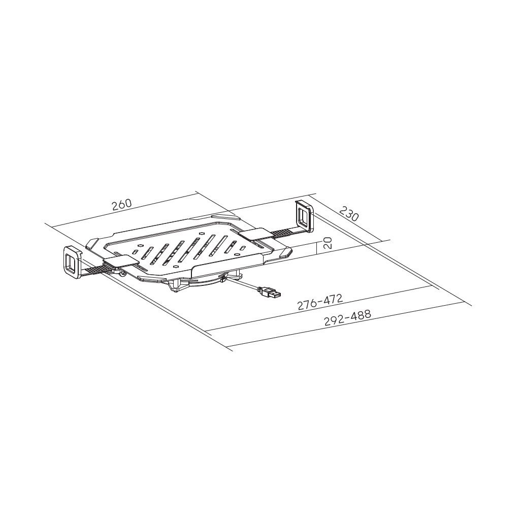Підставка до ноутбука OfficePro для кронштейнів VESA 75×75,100×100 +RGB (LH474B)