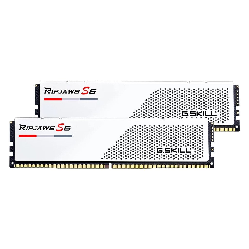 Модуль пам’яті для комп’ютера DDR5 32GB (2x16GB) 5600 MHz Ripjaws S5 White G.Skill (F5-5600J4040C16GX2-RS5W)