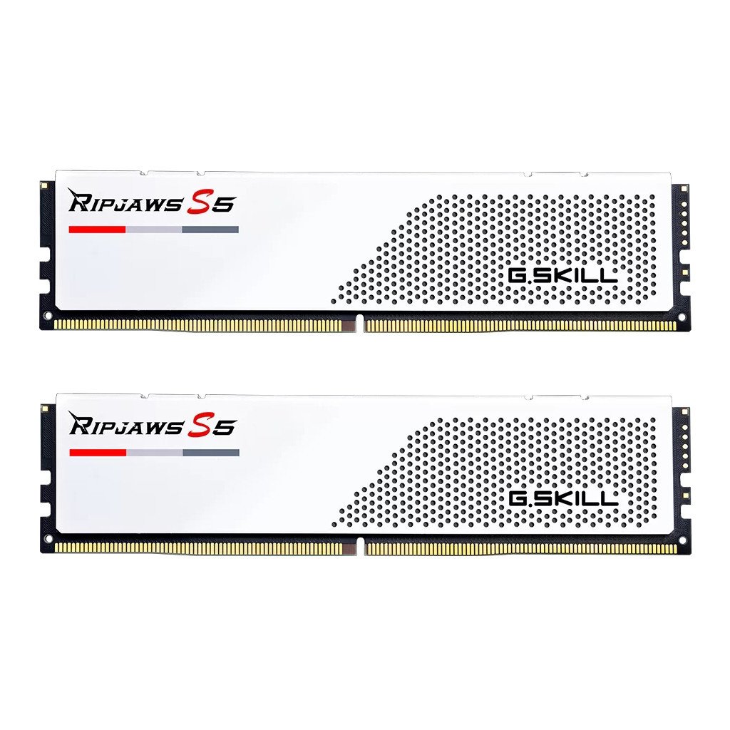 Модуль пам’яті для комп’ютера DDR5 32GB (2x16GB) 5600 MHz Ripjaws S5 White G.Skill (F5-5600J4040C16GX2-RS5W)
