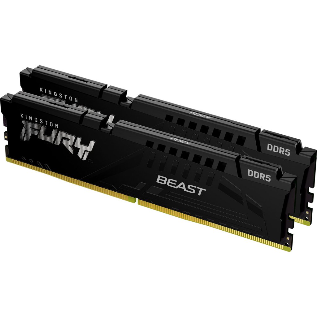 Модуль пам’яті для комп’ютера DDR5 64GB (2x32GB) 6000 MHz Beast Black EXPO Kingston Fury (ex.HyperX) (KF560C30BBEK2-64)