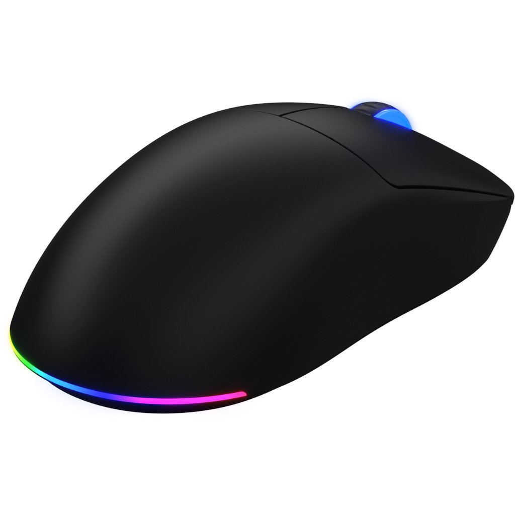 Миша бездротова Hator Quasar 3, Black, Bluetooth / 2.4GHz / USB, оптична (сенсор PixArt PMW 3311), до 12000 dpi, 35G, перемикачі Hator Optical 100M / Huano 3M, акумулятор 600 mAh (HTM730)