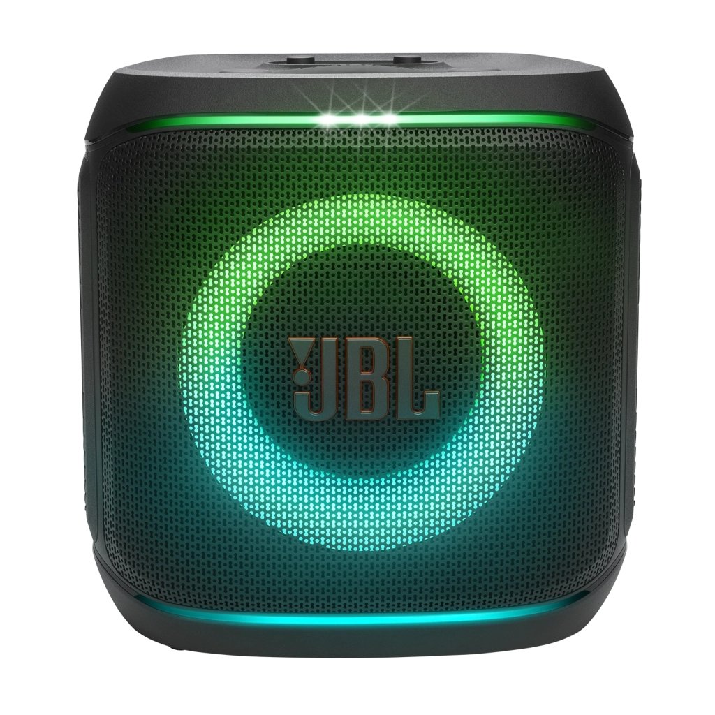Колонка портативна JBL Partybox Encore 2, Black, 100 Вт, бездротовий мікрофон у комплекті, USB, Bluetooth, AUX, підсвічування, полікарбонат/метал, керування зверху, IPX4, кабель 2 м, час роботи до 15 год (JBLPBENCORE2EP)