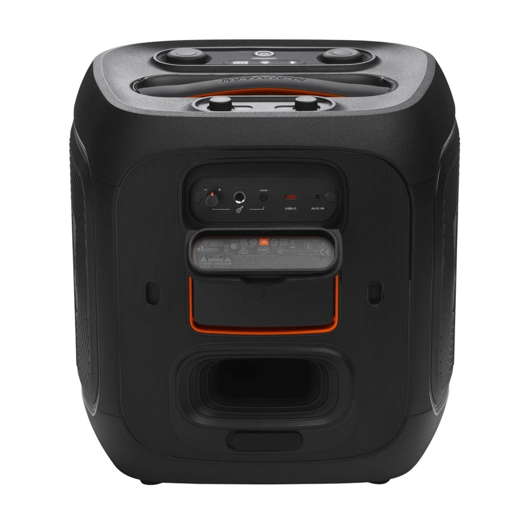 Колонка портативна JBL Partybox Encore 2, Black, 100 Вт, бездротовий мікрофон у комплекті, USB, Bluetooth, AUX, підсвічування, полікарбонат/метал, керування зверху, IPX4, кабель 2 м, час роботи до 15 год (JBLPBENCORE2EP)