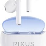 Навушники бездротові Pixus Space TWS, White, Bluetooth 5.3, мікрофон, кейс для зарядки, 40 мАг x 2 / 480 mAh, Type-C, час роботи до 6 ч (4897058531633)