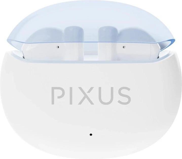 Навушники бездротові Pixus Space TWS, White, Bluetooth 5.3, мікрофон, кейс для зарядки, 40 мАг x 2 / 480 mAh, Type-C, час роботи до 6 ч (4897058531633)