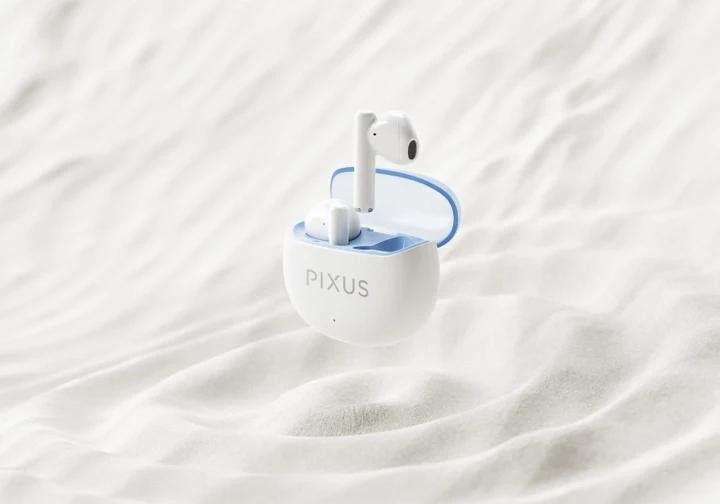 Навушники бездротові Pixus Space TWS, White, Bluetooth 5.3, мікрофон, кейс для зарядки, 40 мАг x 2 / 480 mAh, Type-C, час роботи до 6 ч (4897058531633)