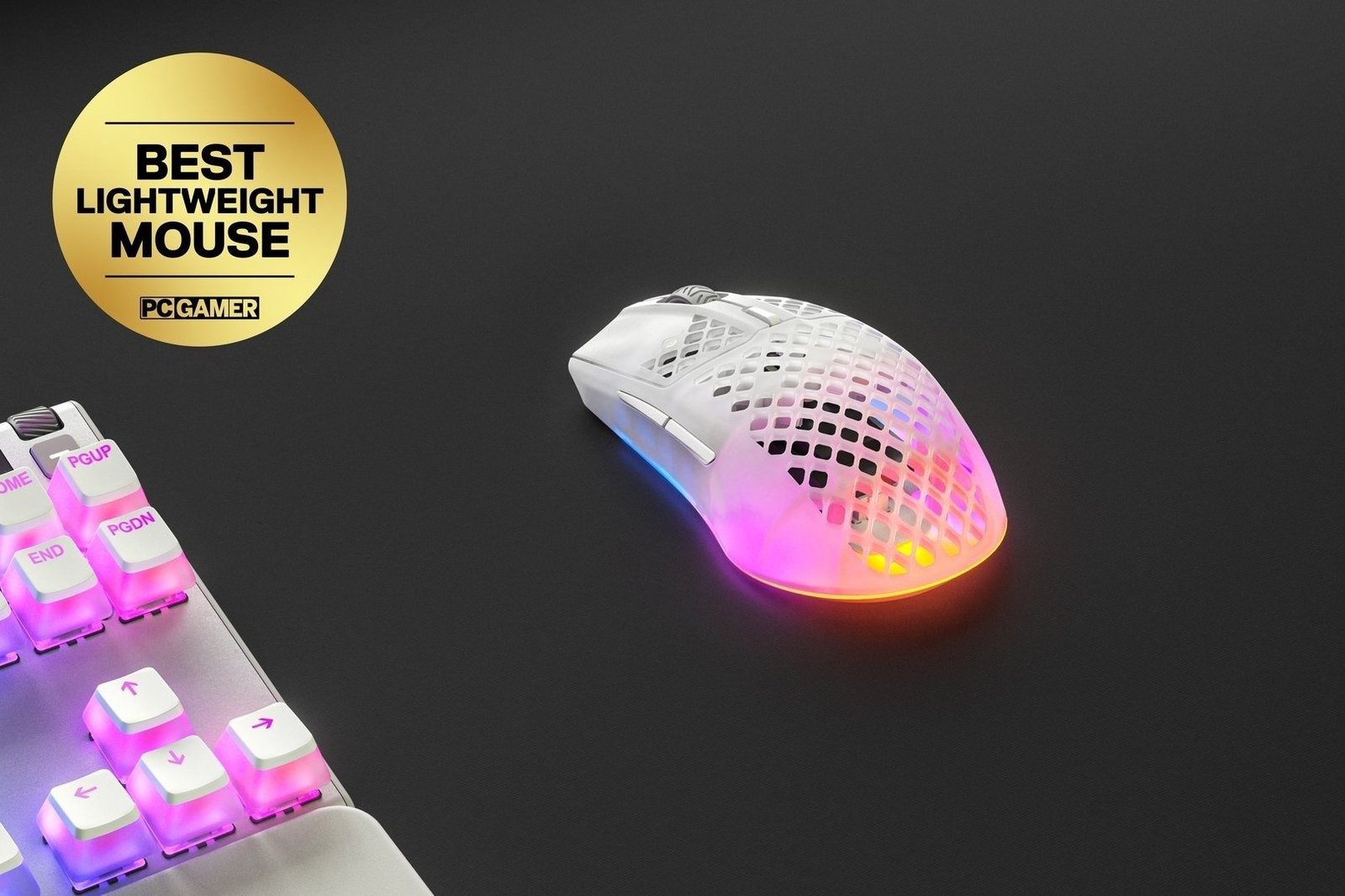 Мишка SteelSeries Aerox 3 Wireless Ghost, RGB, 18000dpi., 6кн., прозора