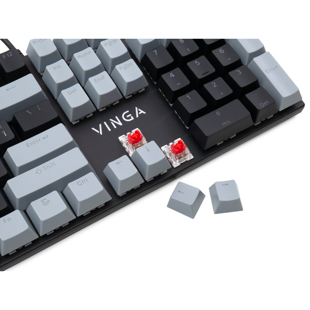 Клавіатура Vinga KBGM-090 LED Red Switch USB Grey/Black (KBGM-090R Grey/Black)